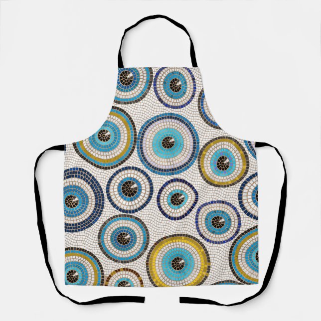 Evil Eye Mosaic Tile Pattern Apron (Front)