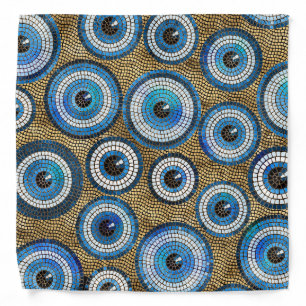 Evil Eye Mosaic Tile Pattern Bandana