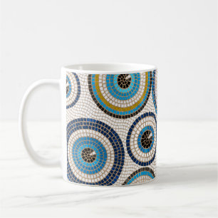 Evil Eye Mosaic Tile Pattern Coffee Mug
