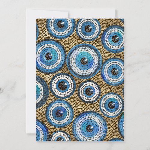Evil Eye Mosaic Tile Pattern Holiday Card