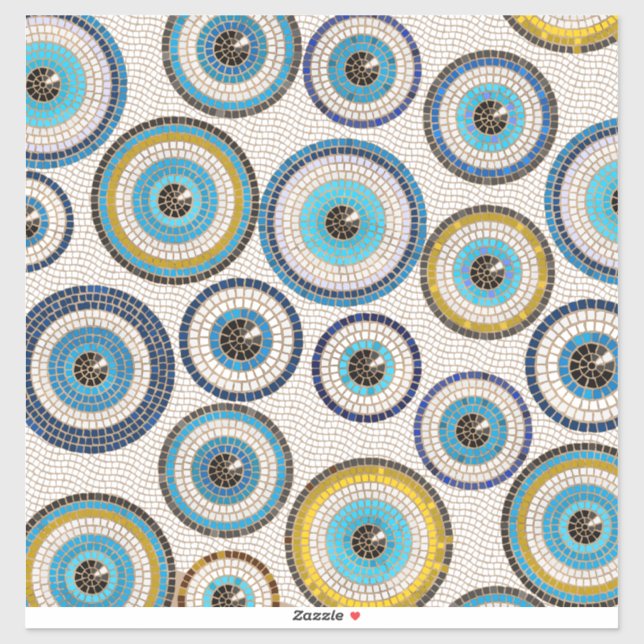 Evil Eye Mosaic Tile Pattern Sticker (Sheet)
