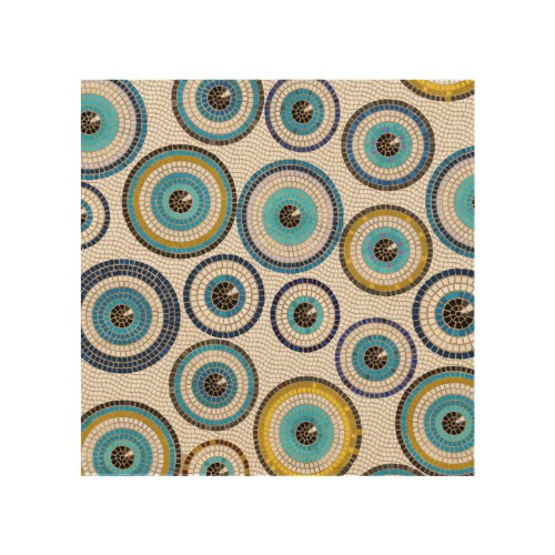 Evil Eye Mosaic Tile Pattern Wood Wall Art