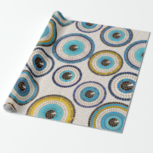 Evil Eye Mosaic Tile Pattern Wrapping Paper