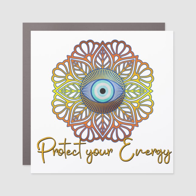 Evil Eye Mystical Celestial Third Eye Energy  Car Magnet (Front)