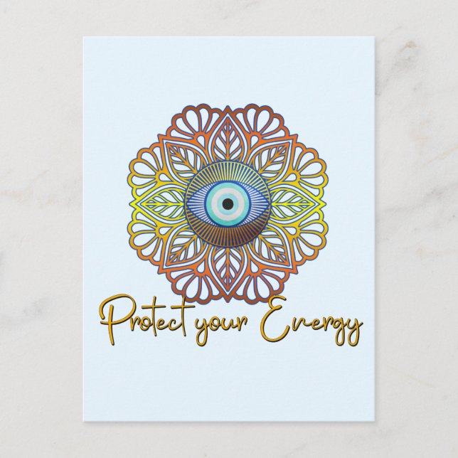 Evil Eye Mystical Celestial Third Eye Energy  Postcard (Front)