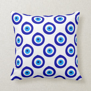 Evil Eye Nazar Amulet Symbol Pattern Throw Pillow