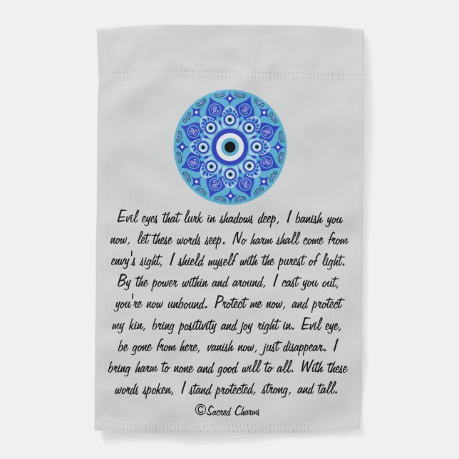 Evil Eye Nazar Poem Garden Flag (Front)
