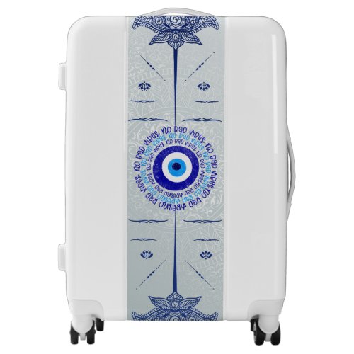  Evil Eye  No Bad Vibes  with louts flower Luggage