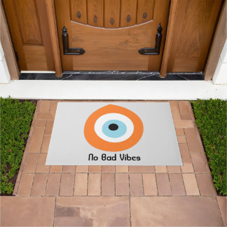 Evil Eye Orange Nazar No Bad Vibes Protection Doormat
