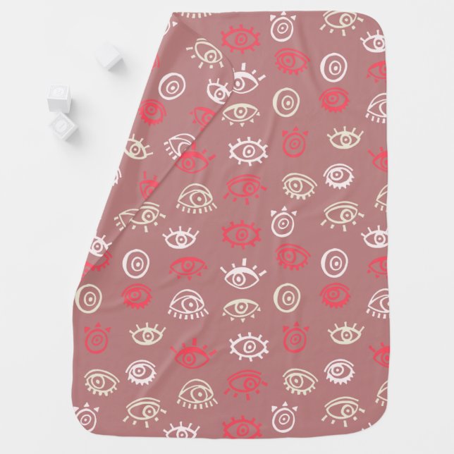 Evil Eye Pattern Baby Blanket (In Situ)