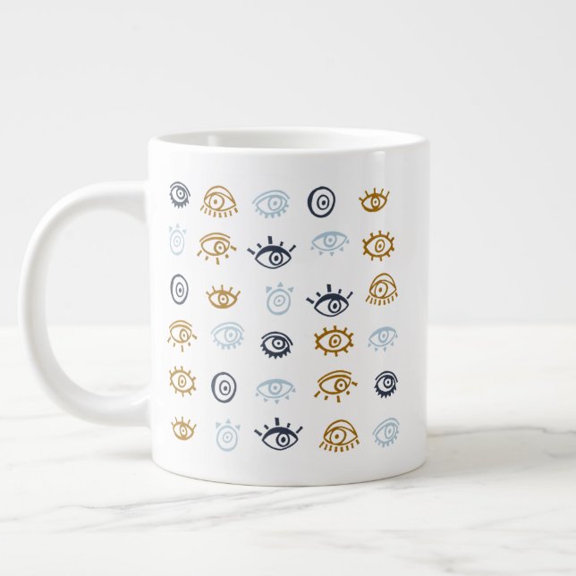 Evil Eye Pattern Giant Coffee Mug (Left)