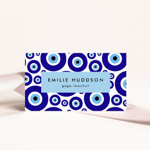 Evil Eye Pattern, Greek Eye, Nazar, Yoga Teacher Business Card
