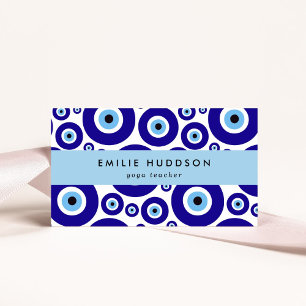 Evil Eye Pattern, Greek Eye, Nazar, Yoga Teacher Business Card