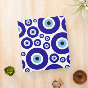 Evil Eye Pattern, Greek Eye, Turkish Eye, Nazar 3 Ring Binder