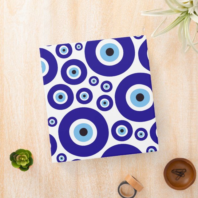 Evil Eye Pattern, Greek Eye, Turkish Eye, Nazar 3 Ring Binder (In Situ)