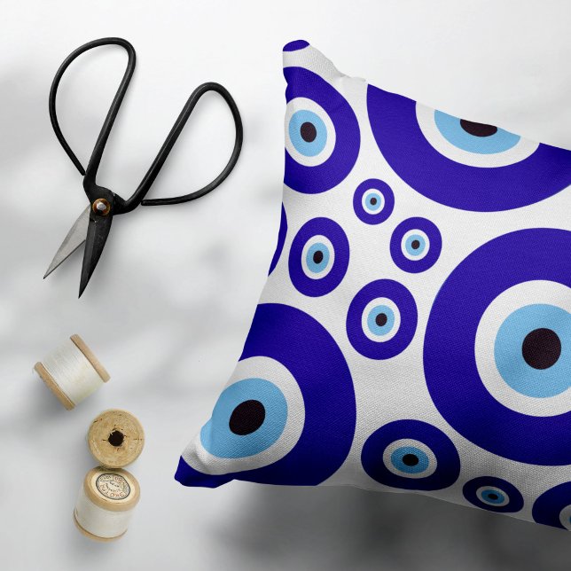 Evil Eye Pattern, Greek Eye, Turkish Eye, Nazar Accent Pillow (Creator Uploaded)