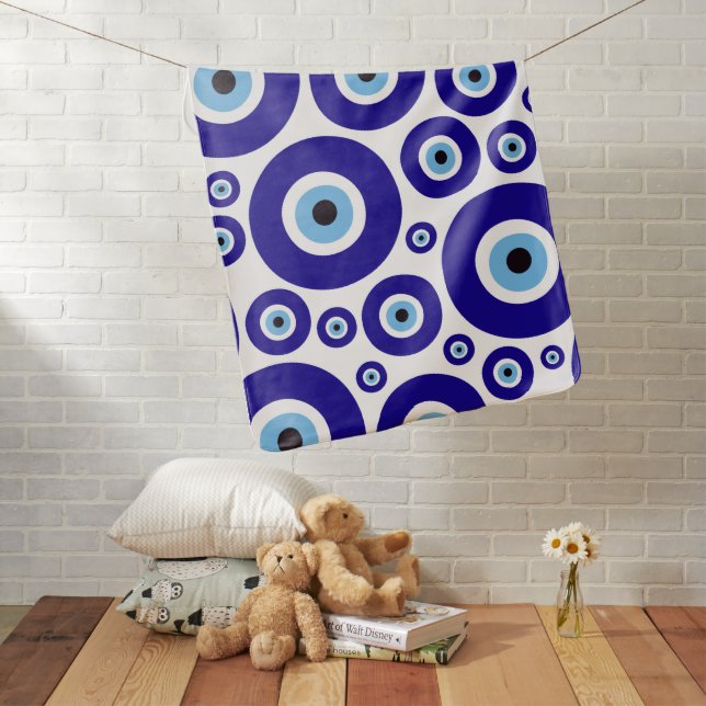 Evil Eye Pattern, Greek Eye, Turkish Eye, Nazar Baby Blanket (In Situ)