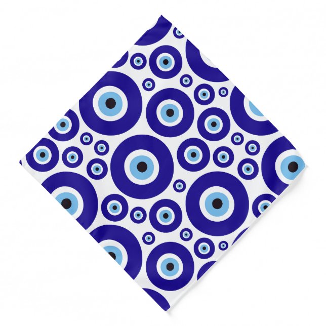 Evil Eye Pattern, Greek Eye, Turkish Eye, Nazar Bandana (Front)