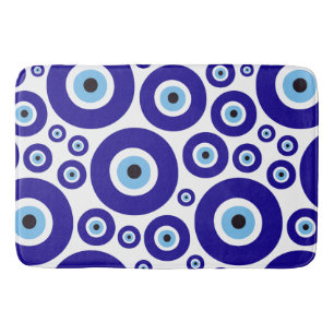 Evil Eye Pattern, Greek Eye, Turkish Eye, Nazar Bath Mat