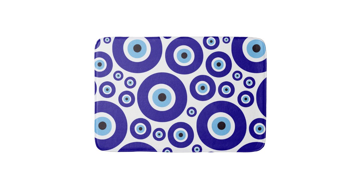 Evil Eye Pattern, Greek Eye, Turkish Eye, Nazar Bath Mat | Zazzle