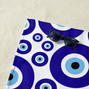Evil Eye Pattern, Greek Eye, Turkish Eye, Nazar Beach Towel