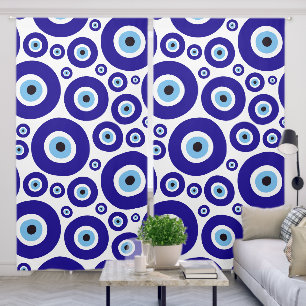 Evil Eye Pattern, Greek Eye, Turkish Eye, Nazar Blackout Curtains