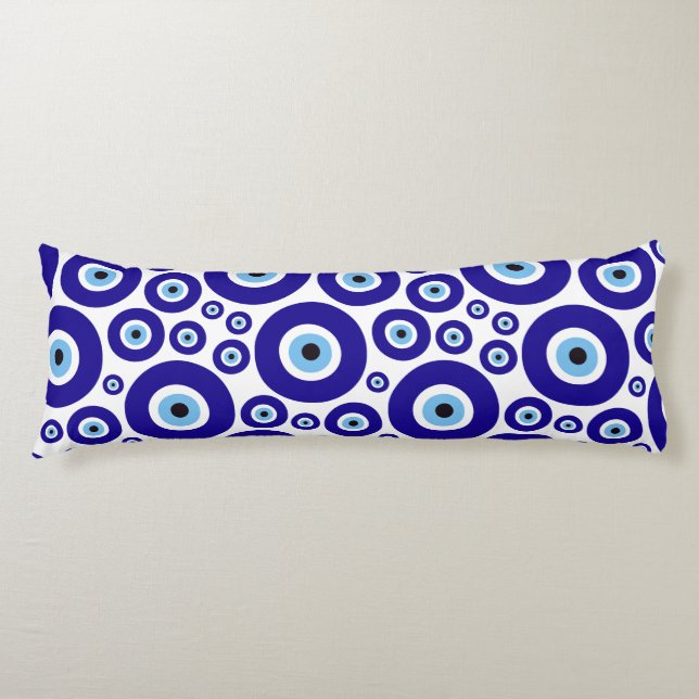 Evil Eye Pattern, Greek Eye, Turkish Eye, Nazar Body Pillow (Front)