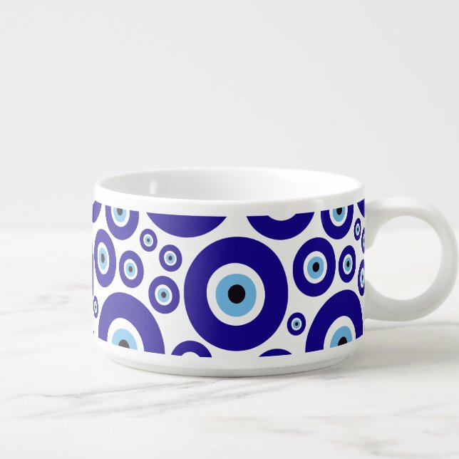 Evil Eye Pattern, Greek Eye, Turkish Eye, Nazar Bowl (Left)