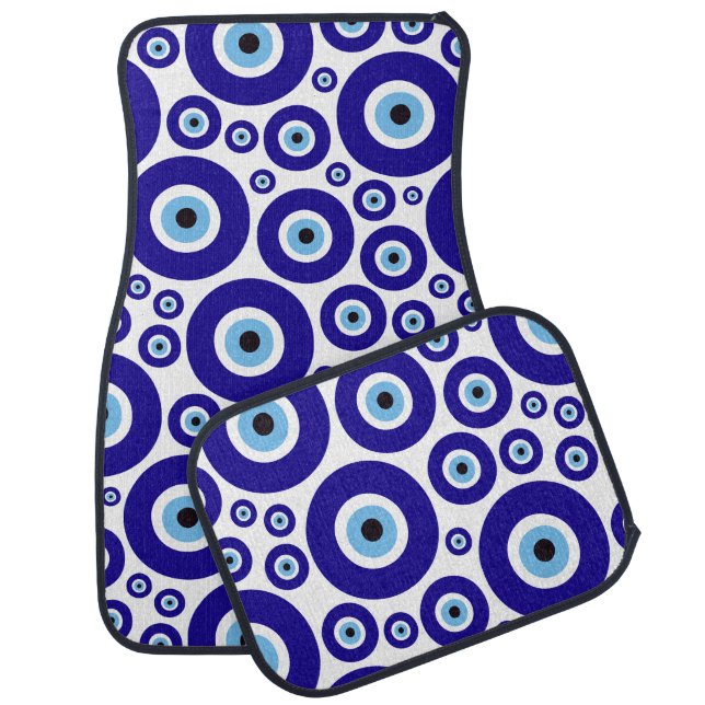 Evil Eye Pattern, Greek Eye, Turkish Eye, Nazar Car Floor Mat (Set)
