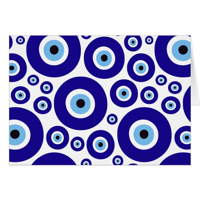 Evil Eye Pattern, Greek Eye, Turkish Eye, Nazar Cards (Front Horizontal)