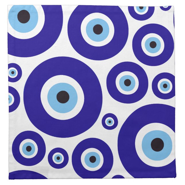 Evil Eye Pattern, Greek Eye, Turkish Eye, Nazar Cloth Napkin (Front)