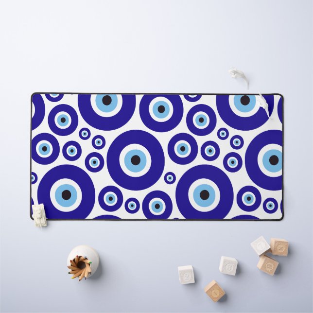Evil Eye Pattern, Greek Eye, Turkish Eye, Nazar Desk Mat (Kids Table)