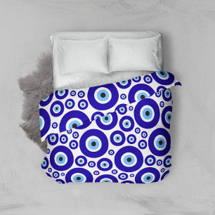 Evil Eye Pattern, Greek Eye, Turkish Eye, Nazar Duvet Cover