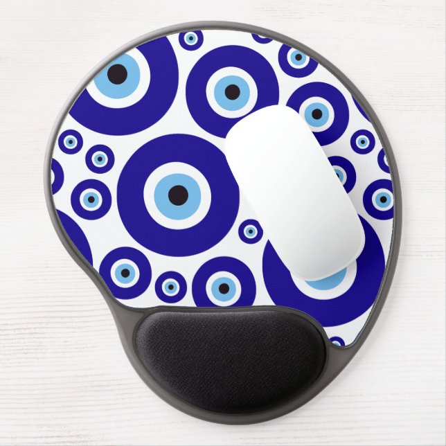 Evil Eye Pattern, Greek Eye, Turkish Eye, Nazar Gel Mouse Pad (Left Side)
