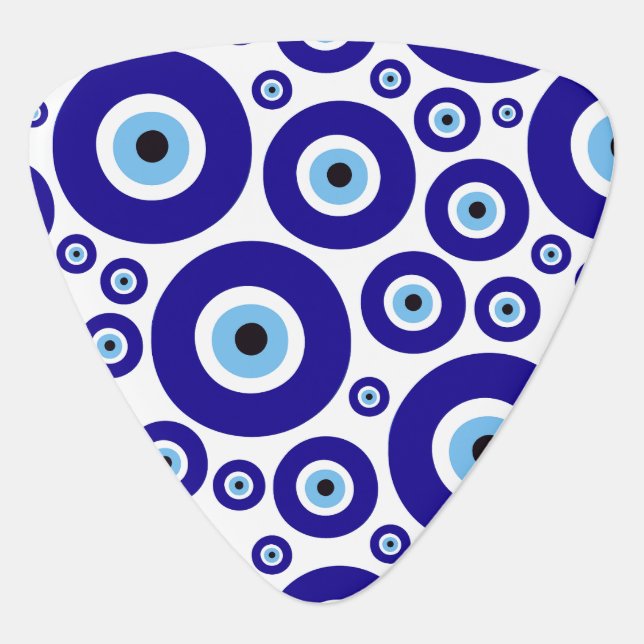 Evil Eye Pattern, Greek Eye, Turkish Eye, Nazar Guitar Pick (Front)