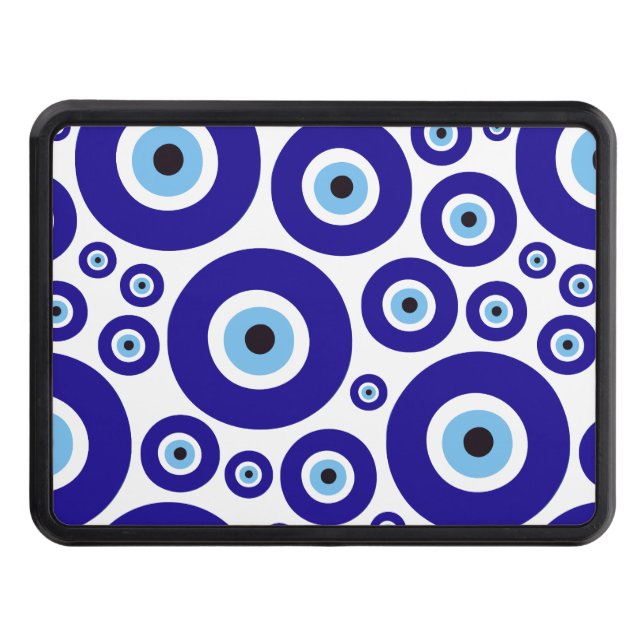 Evil Eye Pattern, Greek Eye, Turkish Eye, Nazar Hitch Cover (Front)