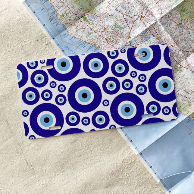Evil Eye Pattern, Greek Eye, Turkish Eye, Nazar License Plate (In Situ)