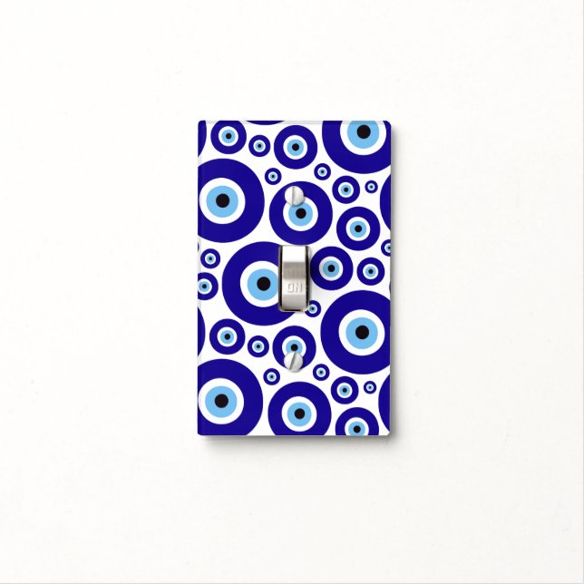 Evil Eye Pattern, Greek Eye, Turkish Eye, Nazar Light Switch Cover (In Situ)
