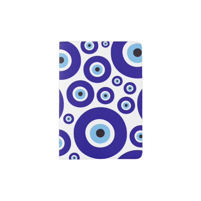 Evil Eye Pattern, Greek Eye, Turkish Eye, Nazar Passport Holder (Front)