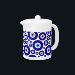 Evil Eye Pattern, Greek Eye, Turkish Eye, Nazar Teapot<br><div class="desc">Elegant, stylish and sophisticated pattern with evil eye. Modern and trendy gift, perfect for the mystic lover in your life.</div>