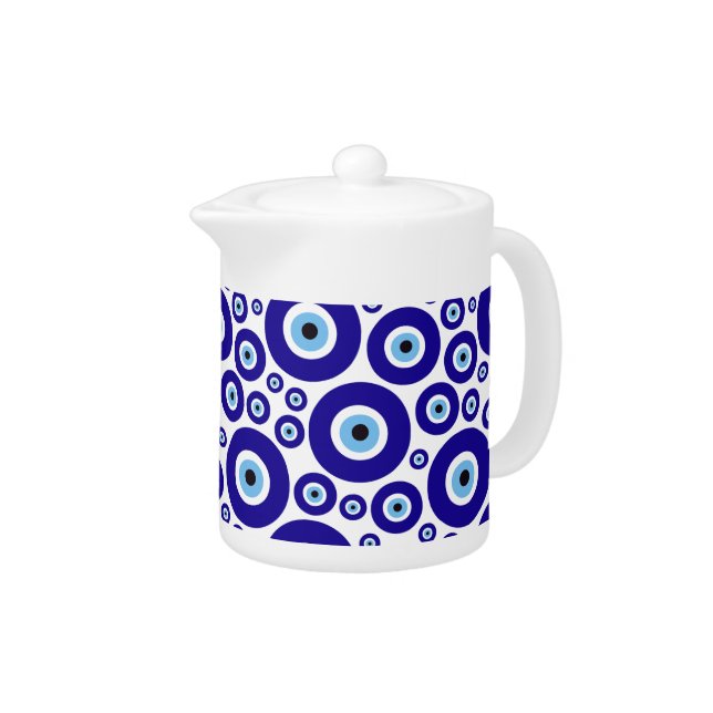 Evil Eye Pattern, Greek Eye, Turkish Eye, Nazar Teapot (Right)