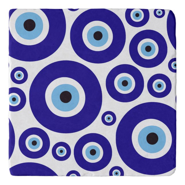 Evil Eye Pattern, Greek Eye, Turkish Eye, Nazar Trivet (Front)