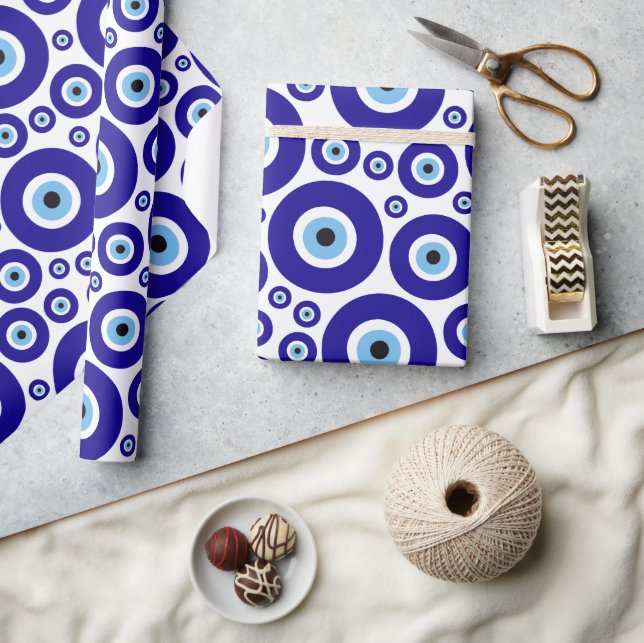 Evil Eye Pattern, Greek Eye, Turkish Eye, Nazar Wrapping Paper (Crafts)