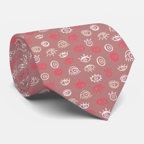 Evil Eye Pattern Neck Tie