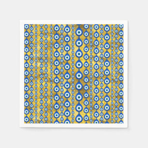 Evil Eye pattern on golden texture Napkins