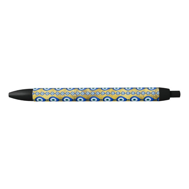 Evil Eye pattern on golden texture Pen (Front)