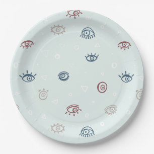 Evil Eye Pattern Paper Plates