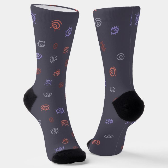 Evil Eye Pattern Socks (Angled)