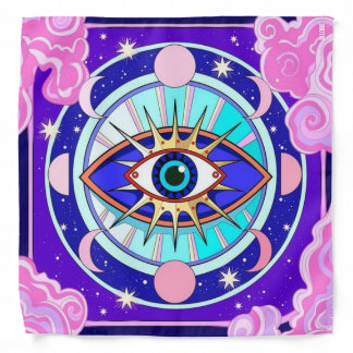 Evil Eye Pink and Purple Hippie Bandana