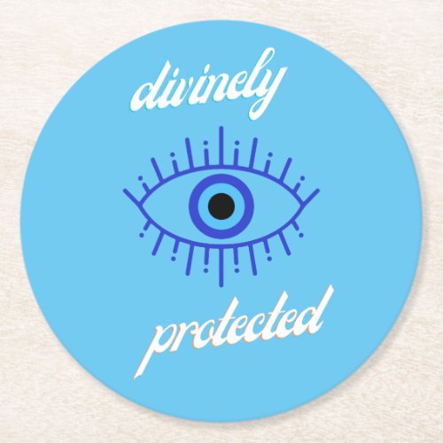 Evil Eye Protect Coffee  Round Paper Coaster